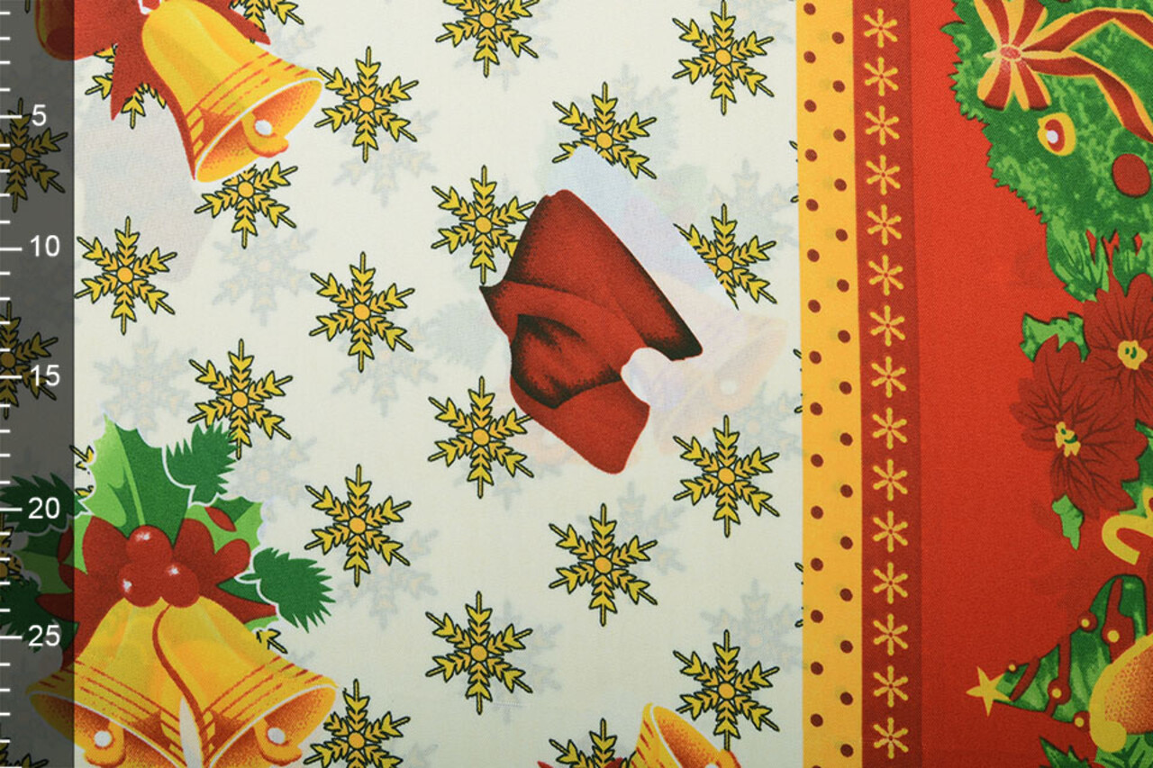Kerststof Sneeuwvlokjes Rood
