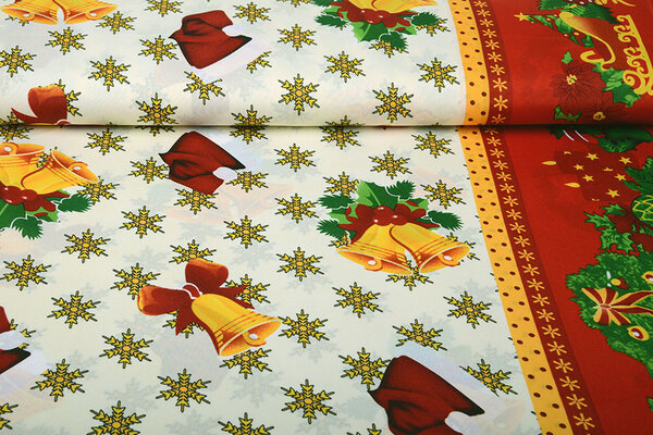 Christmas Fabric Snowflakes Red