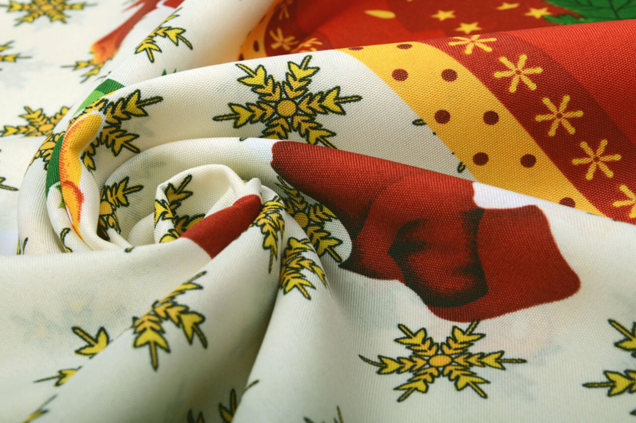 Weihnachtsstoff Schneeflocken Rot