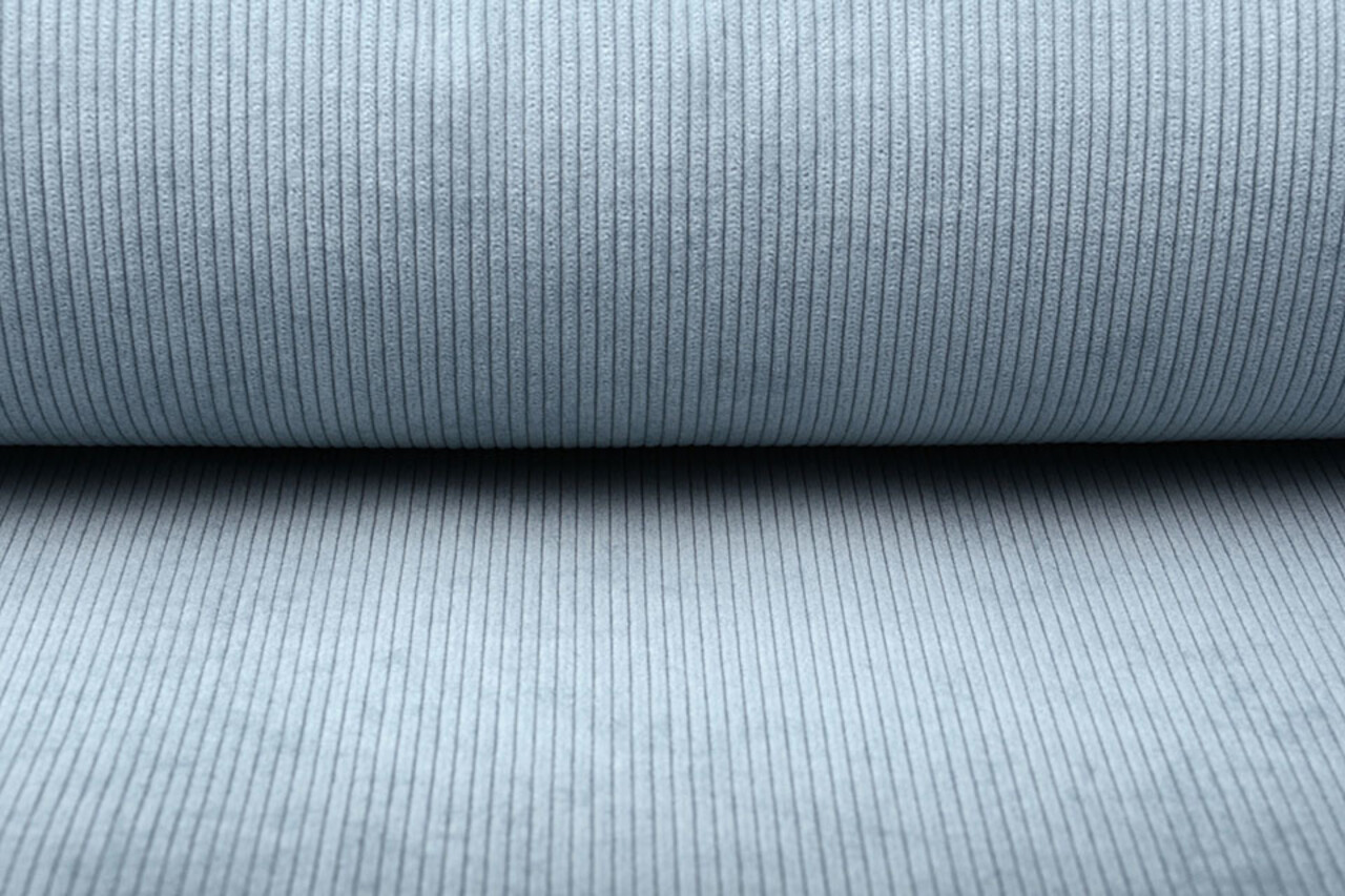8 W Cordstoff Grau Blau