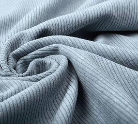 8 W Cordstoff Grau Blau