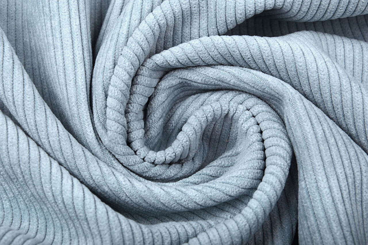8 W Velluto a Coste Grigio-Azzurro