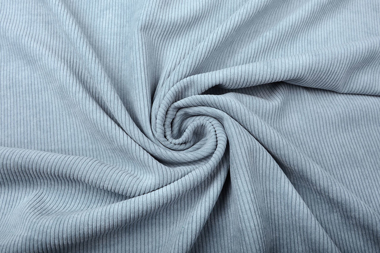 8 W Cordstoff Grau Blau