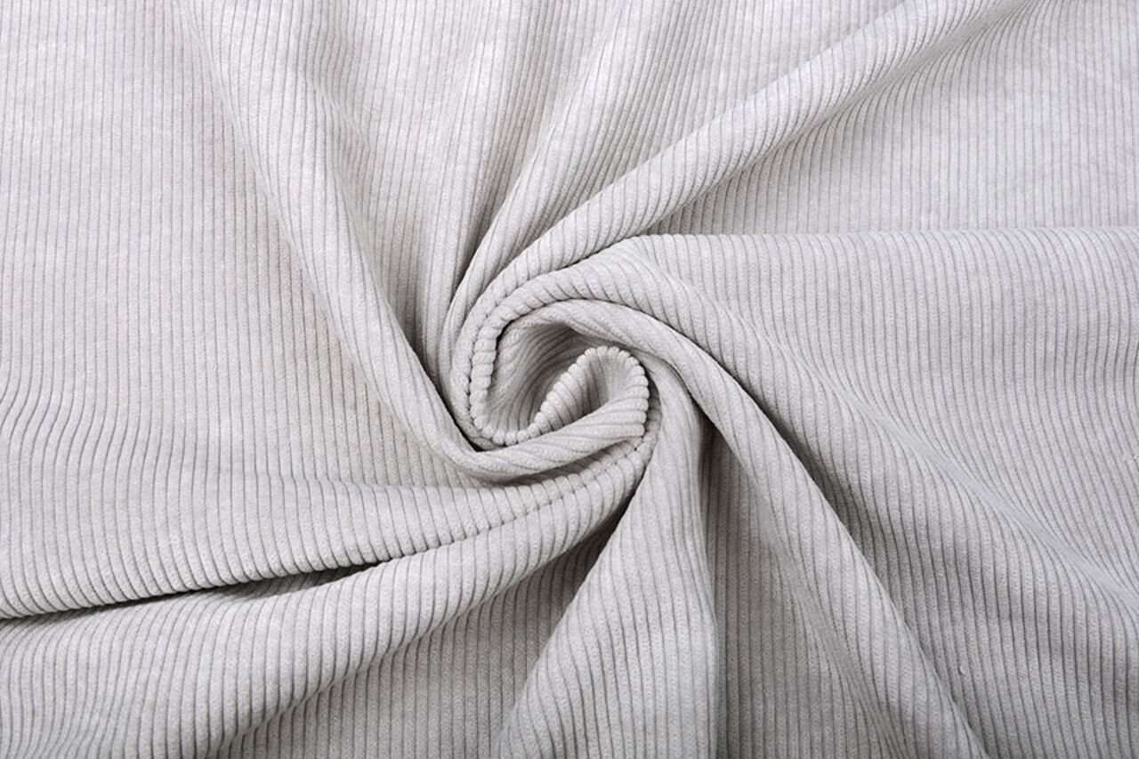 8 W Corduroy Licht Grijs