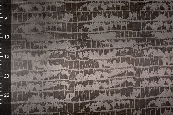 Alcantara, Suede, Suedine with Lacquer Crocodile Dark Brown