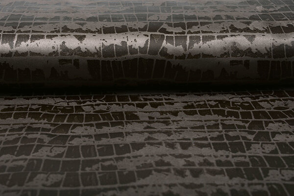 Alcantara, Suede, Suedine met Lak Krokodil Donker Bruin Alcantara, Suede, Suedine met Lak Krokodil Donker Bruin