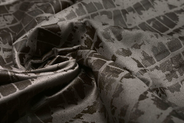 Alcantara, Suede, Suedine met Lak Krokodil Donker Bruin Alcantara, Suede, Suedine met Lak Krokodil Donker Bruin