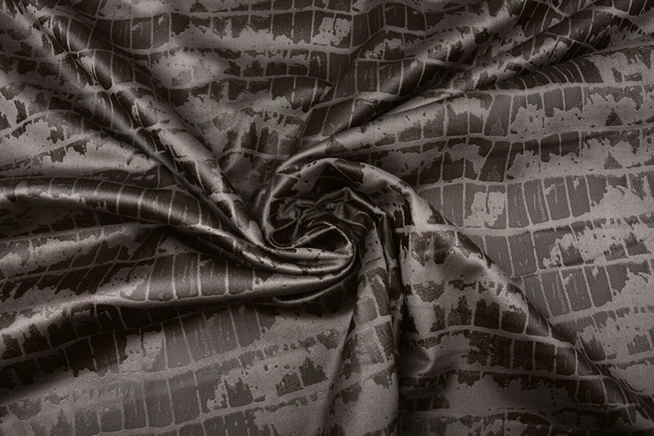 Alcantara, Wildleder, Suedine mit Lack Krokodil DunkelBraun