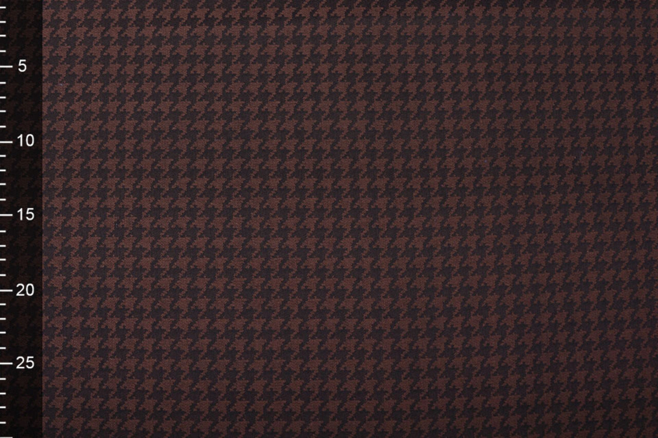 Stretch Katoen Pied de Poule Brique