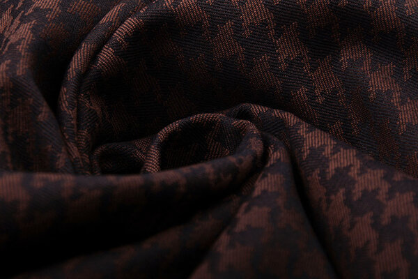 Stretch Katoen Pied de Poule Brique