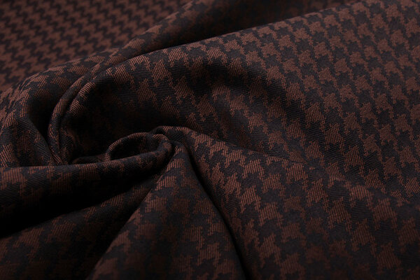 Jeans Stretch Pied de Poule Brique