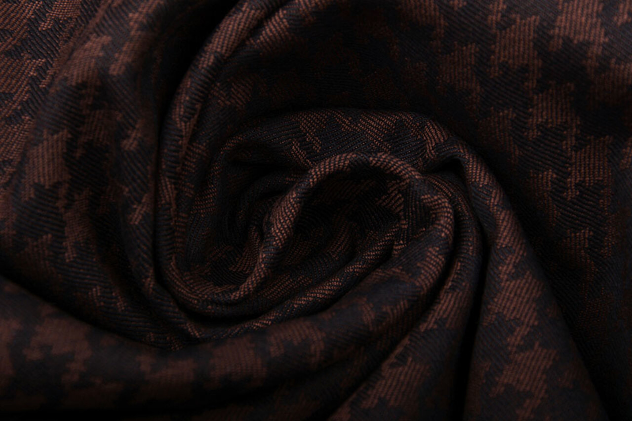 Stretch Coton Pied de Poule Brique