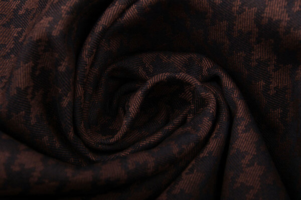 Stretch Katoen Pied de Poule Brique