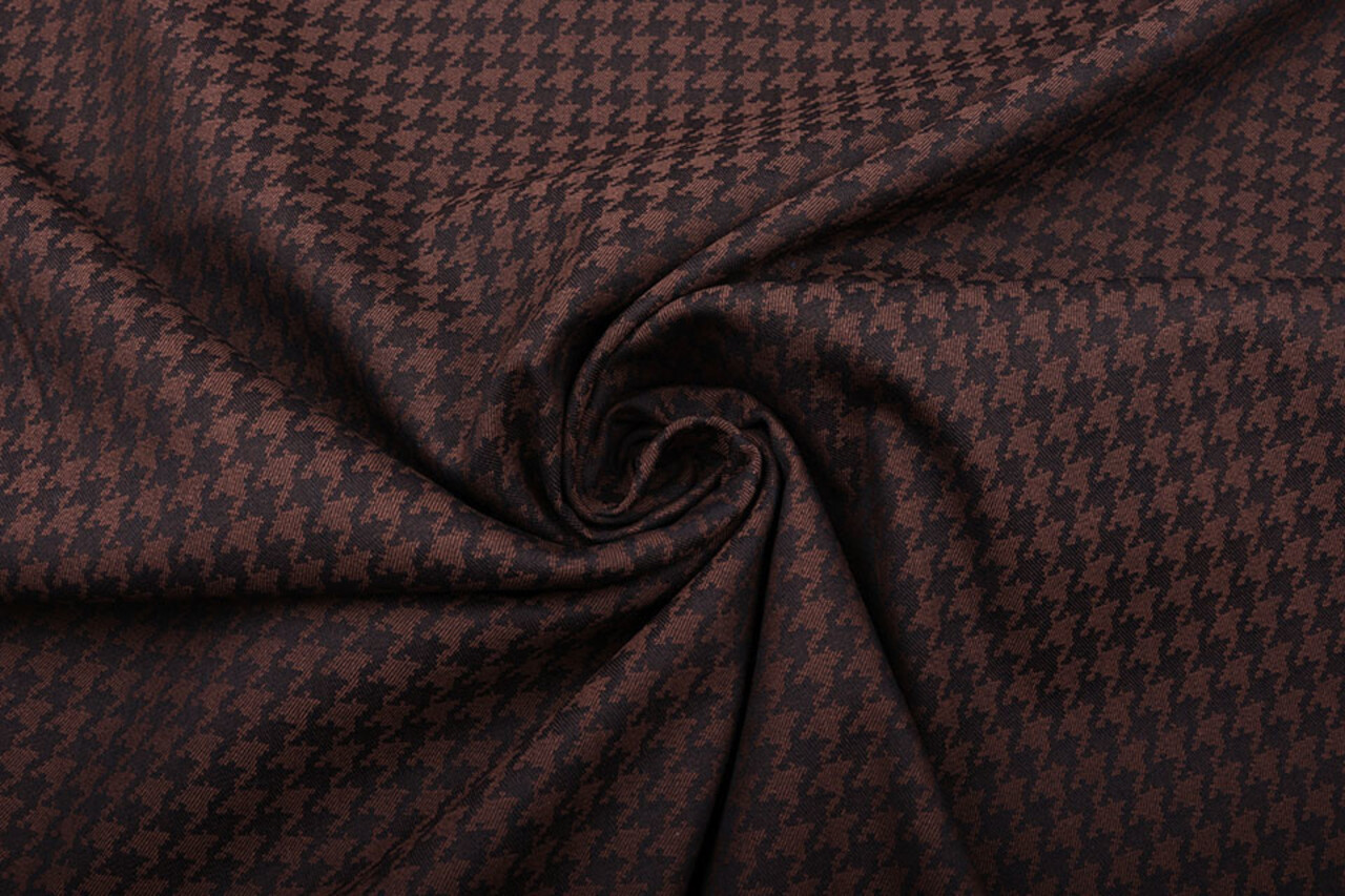 Jeans Stretch Pied de Poule Brique