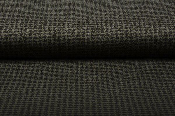 Stretch Katoen Pied de Poule Army Groen Stretch Katoen Pied de Poule Army Groen