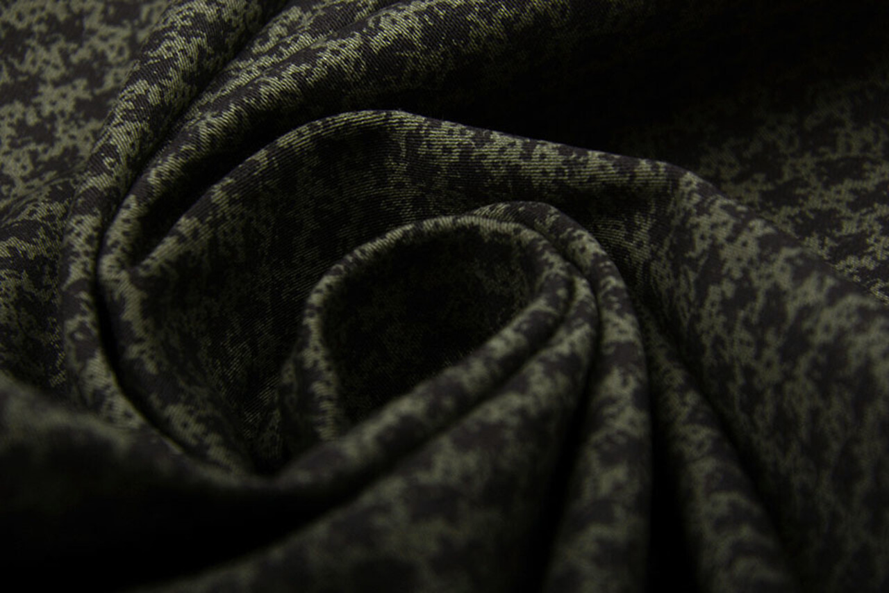 Jeans Stretch Pied de Poule Armeegrün