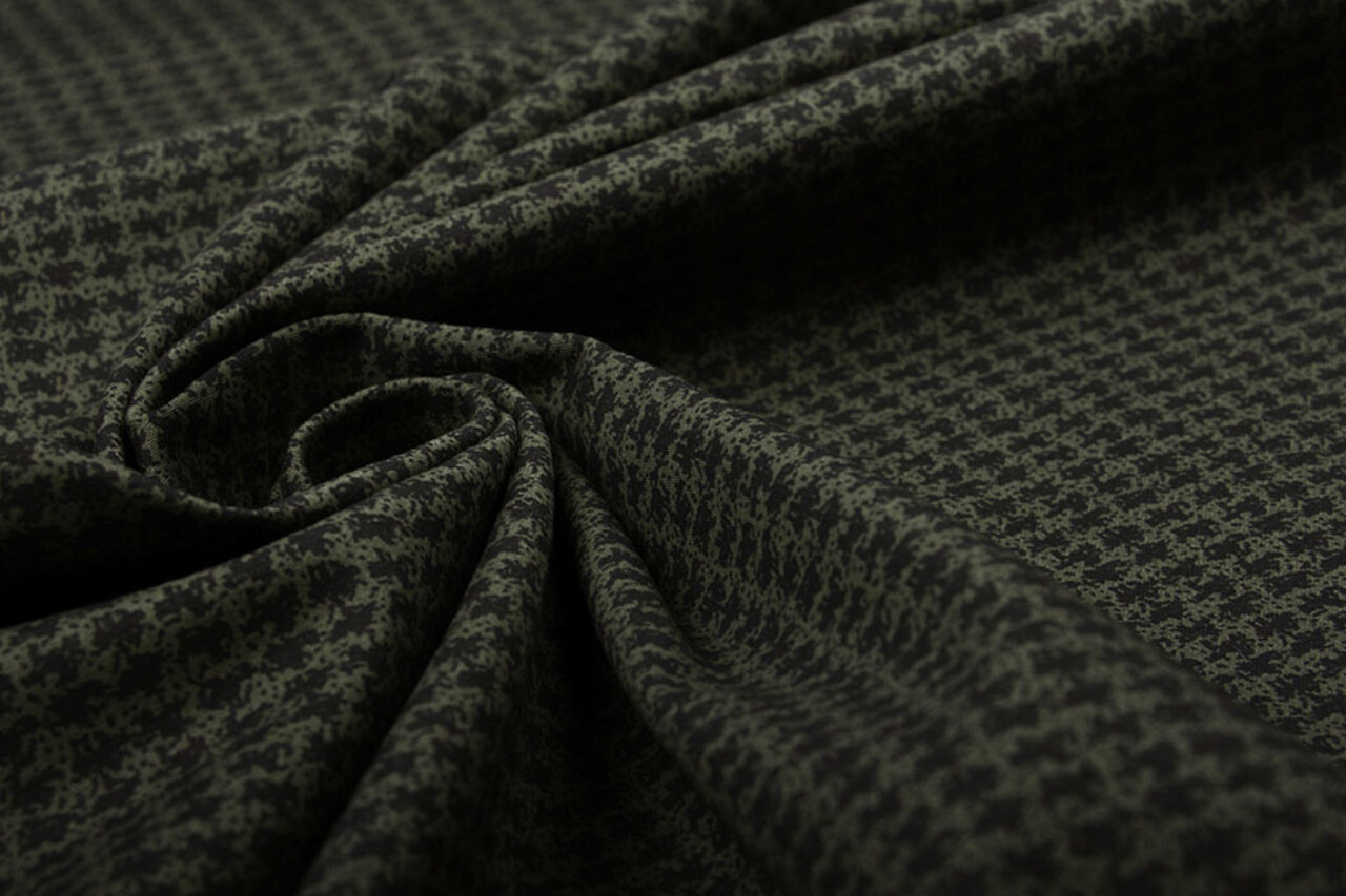 Jeans Stretch Pied de Poule Armeegrün