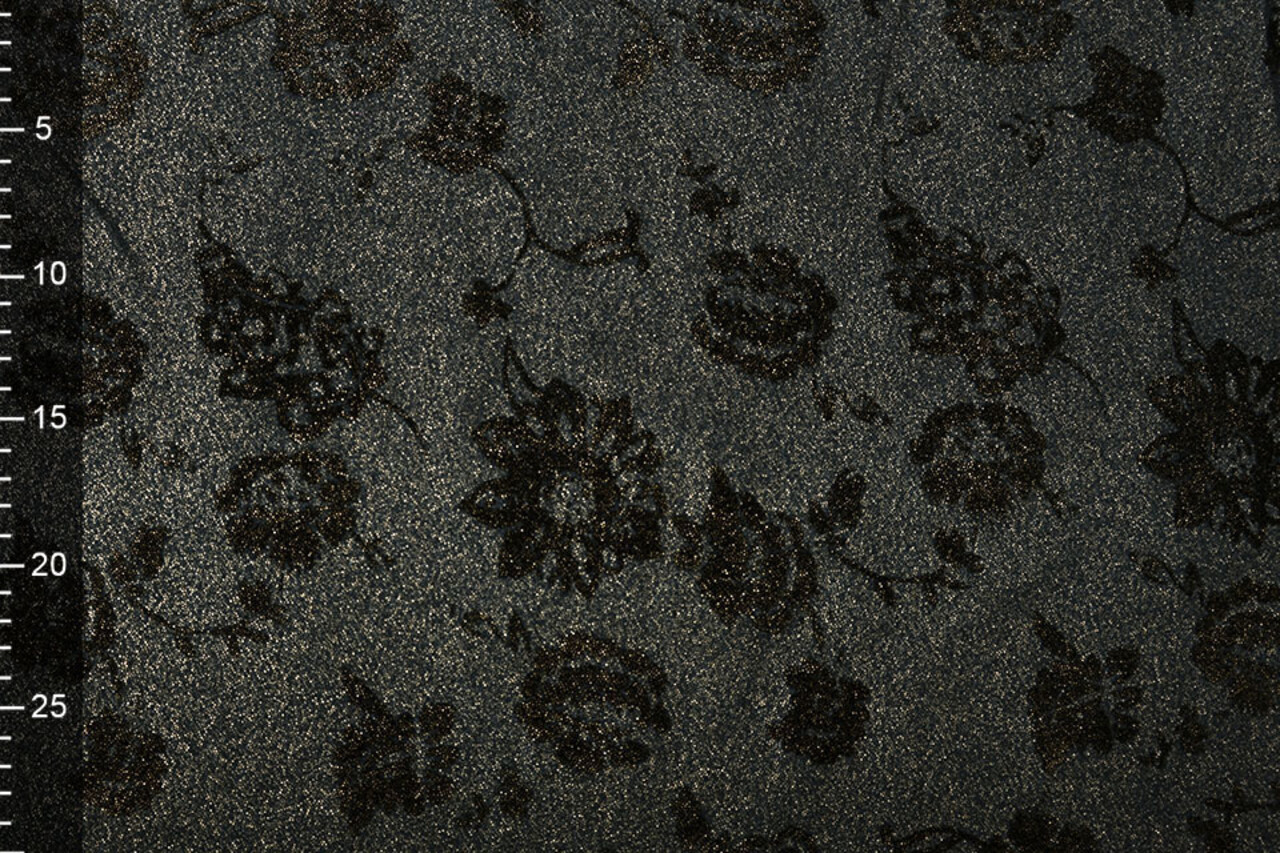 Denim Rosas Purpurina Azul Oscuro