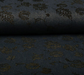 Denim Roses Paillettes Bleu Foncé Denim Roses Paillettes Bleu Foncé