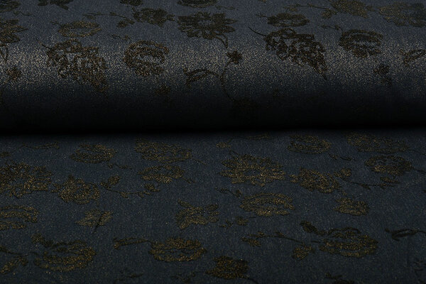 Denim Roses Paillettes Bleu Foncé Denim Roses Paillettes Bleu Foncé