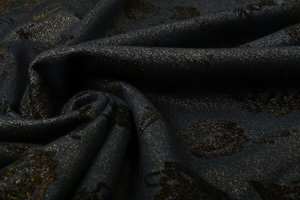 Denim Rosas Purpurina Azul Oscuro