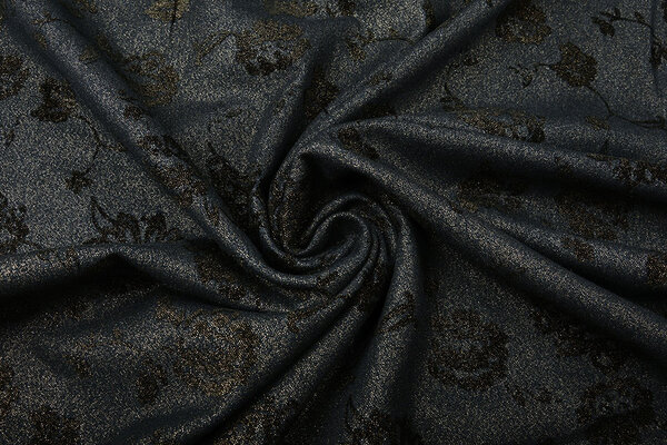 Denim Rosas Purpurina Azul Oscuro