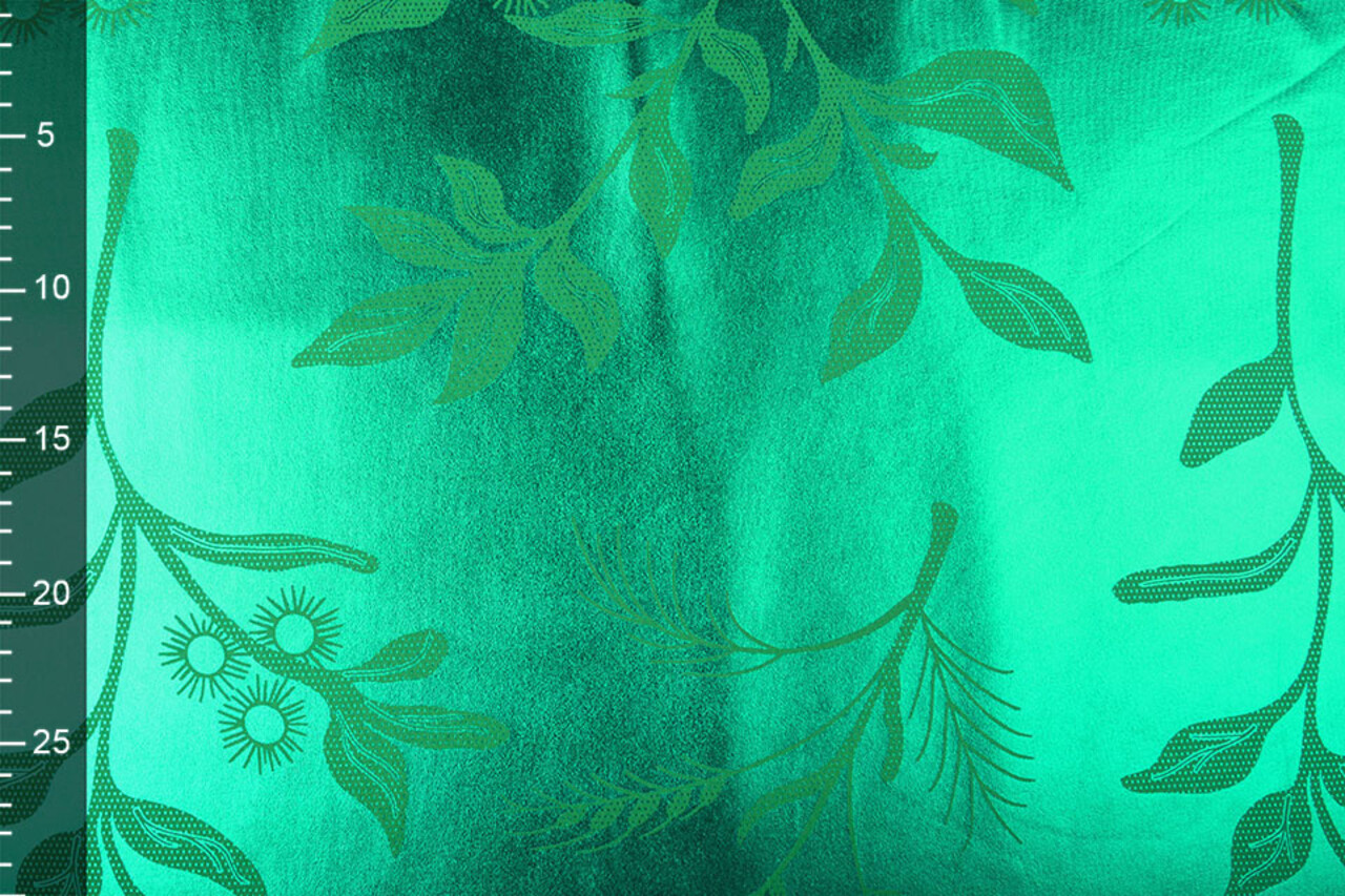 Lamé Printed Grass Green