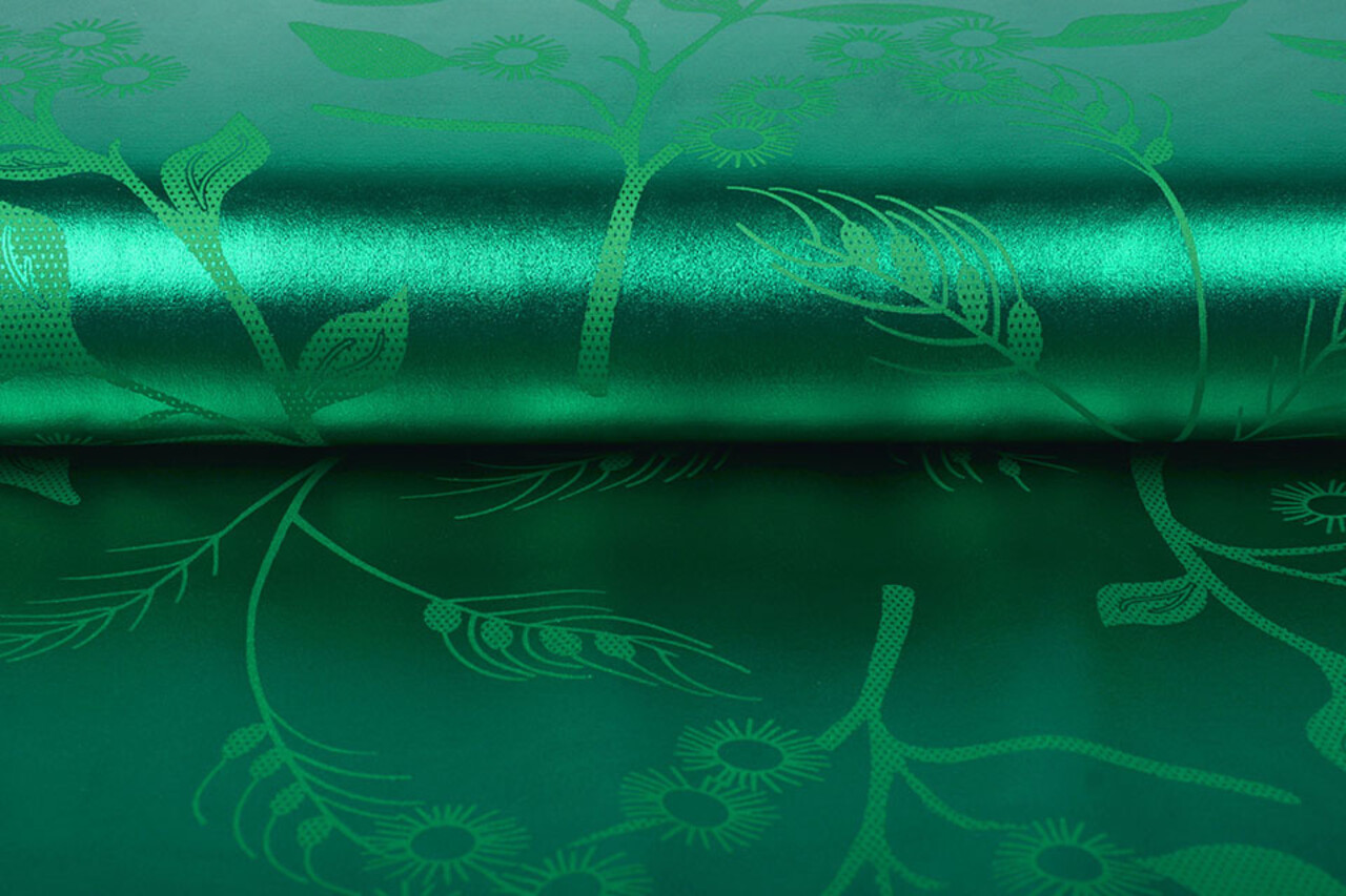 Lamé Printed Grass Green