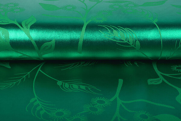 Lamé Printed Grass Green