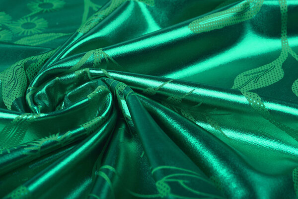 Lamé Printed Grass Green