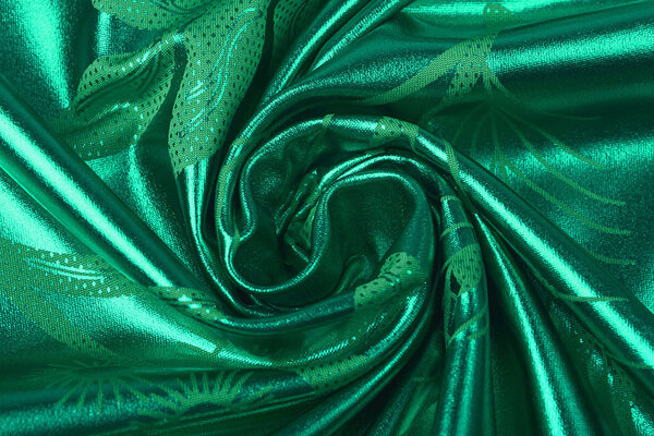 Lamé Printed Grass Green