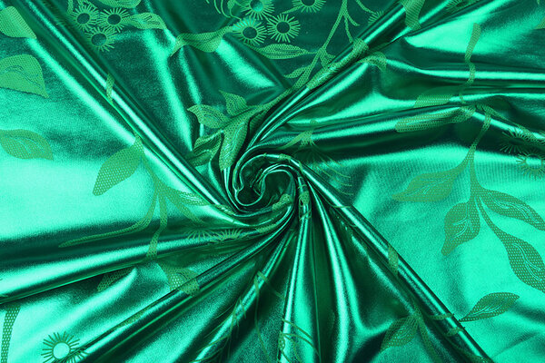 Lamé Printed Grass Green