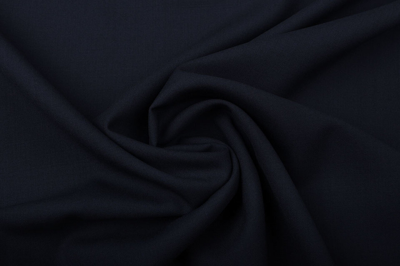 Wollstoff Viskose Kammgarn Marineblau