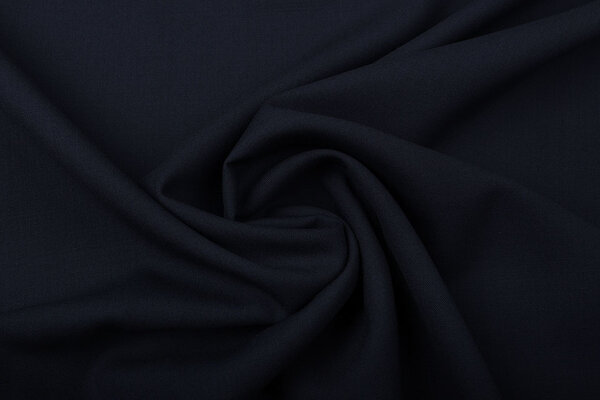 Wollstoff Viskose Kammgarn Marineblau