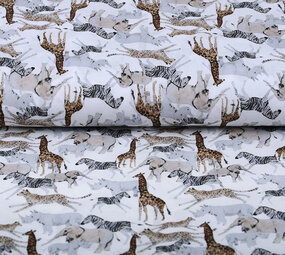 100% Digital Baumwolle Afrikanische Tiere 100% Digital Baumwolle Afrikanische Tiere
