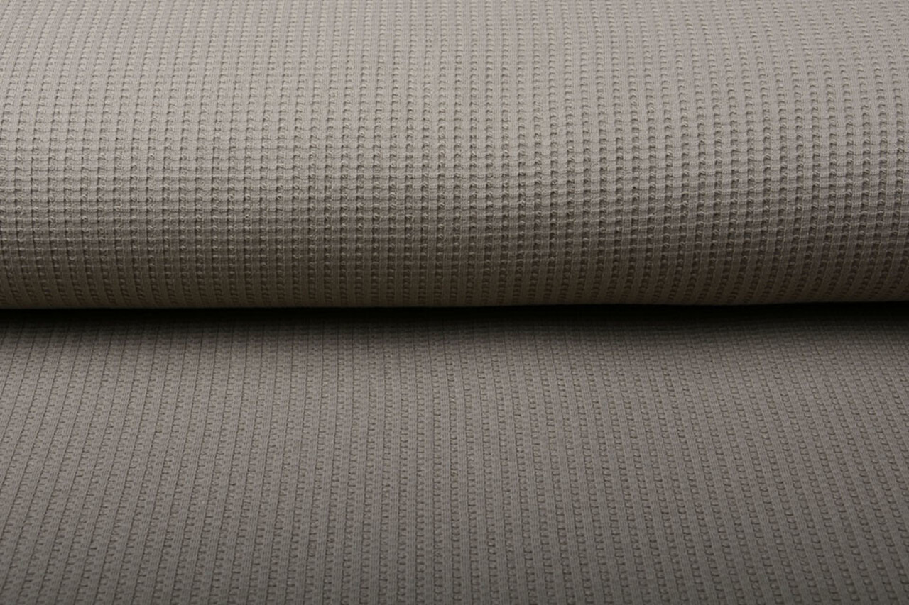 Oeko-Tex® Baby Jersey Waffle Pique Fabric Taupe Oeko-Tex® Baby Jersey Waffle Pique Fabric Taupe
