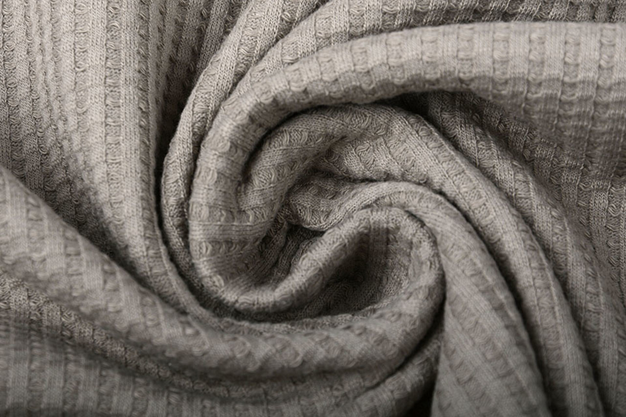 Oeko-Tex® Baby Jersey Waffle Pique Fabric Taupe Oeko-Tex® Baby Jersey Waffle Pique Fabric Taupe