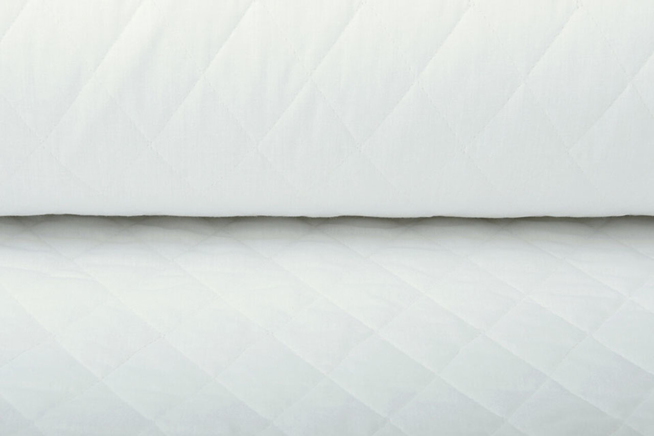 Quilted Poplin White Off White Quilted Poplin White Off White