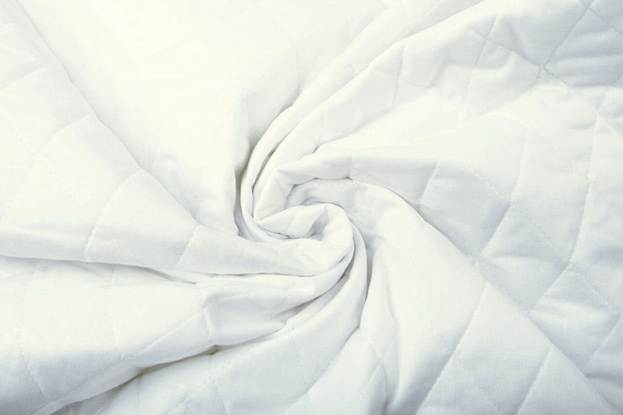 Quilted Poplin White Off White Quilted Poplin White Off White