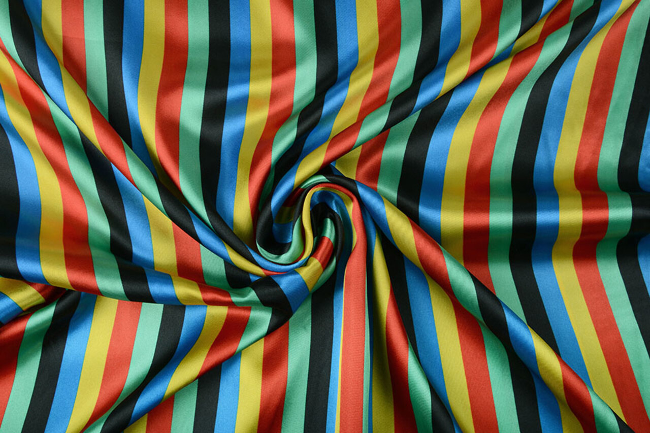 Poly Satin Clown Stripes