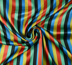 Poly Satijn Clown Strepen Poly Satijn Clown Strepen