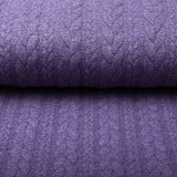 Tricoté Torsade Tissu Jersey Foncé Lilas