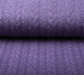 Gebreide Kabel Stof Tricot Donker Lila