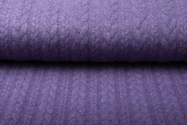 Knitted Cable Fabric Tricot Dark Lilac