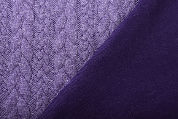 Knitted Cable Fabric Tricot Dark Lilac