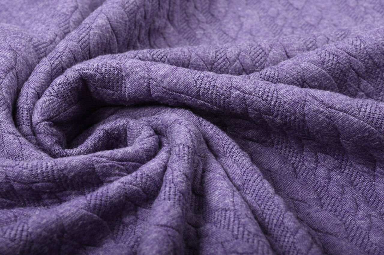 Knitted Cable Fabric Tricot Dark Lilac