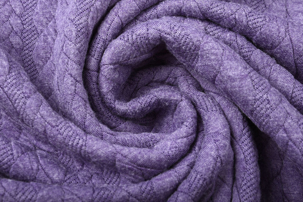 Knitted Cable Fabric Tricot Dark Lilac