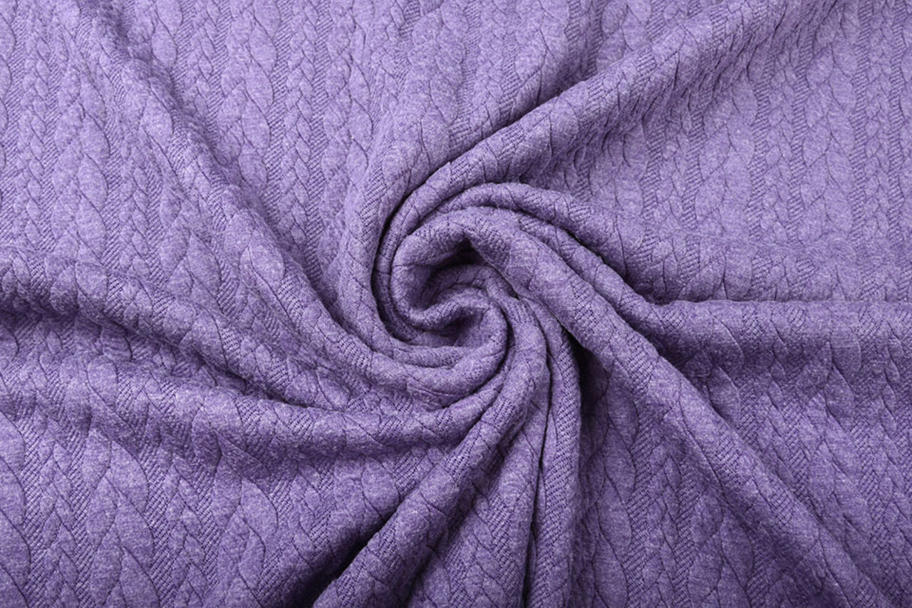 Tricoté Torsade Tissu Jersey Foncé Lilas Tricoté Torsade Tissu Jersey Foncé Lilas