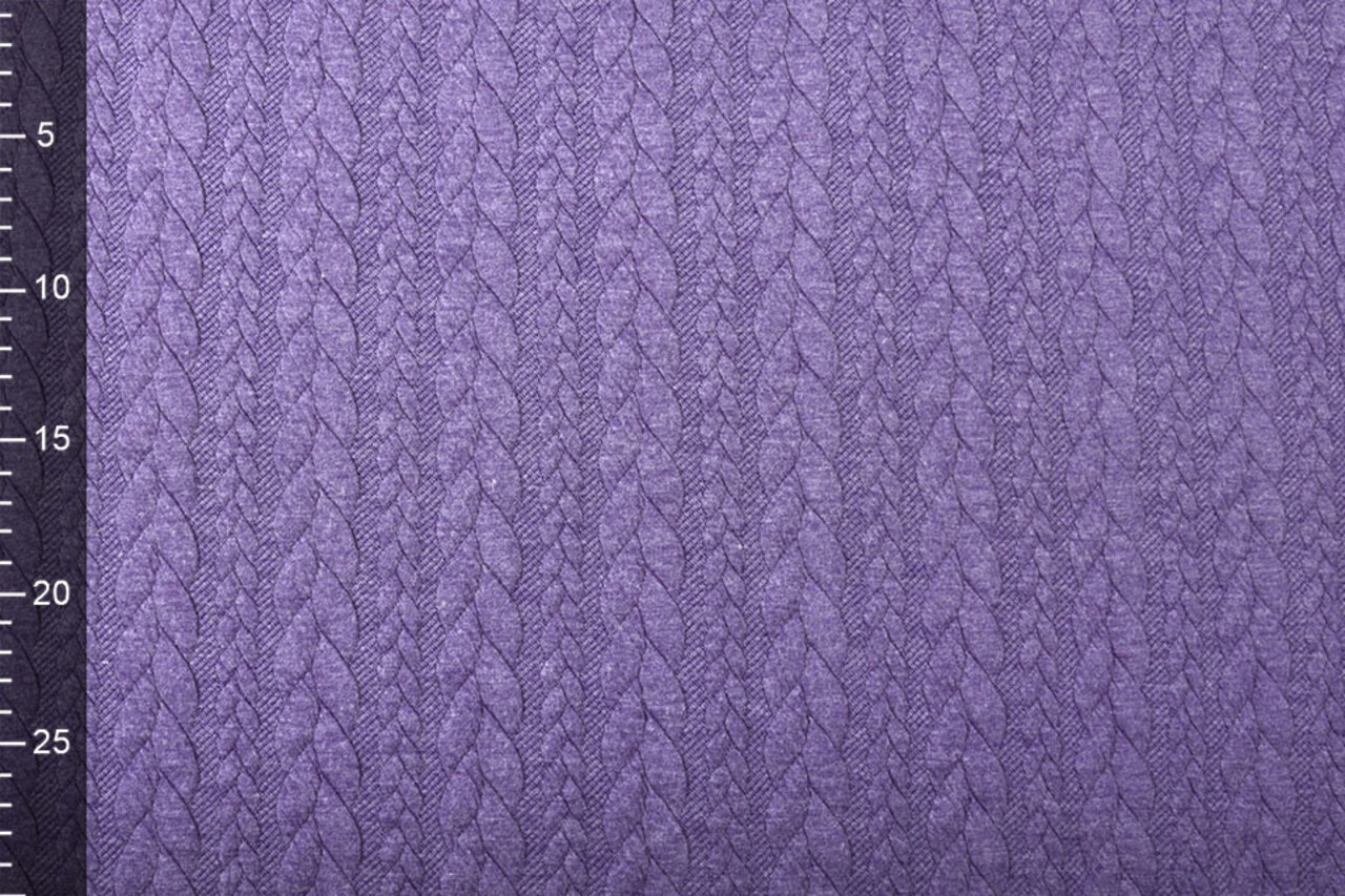Gebreide Kabel Stof Tricot Donker Lila