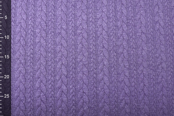 Knitted Cable Fabric Tricot Dark Lilac